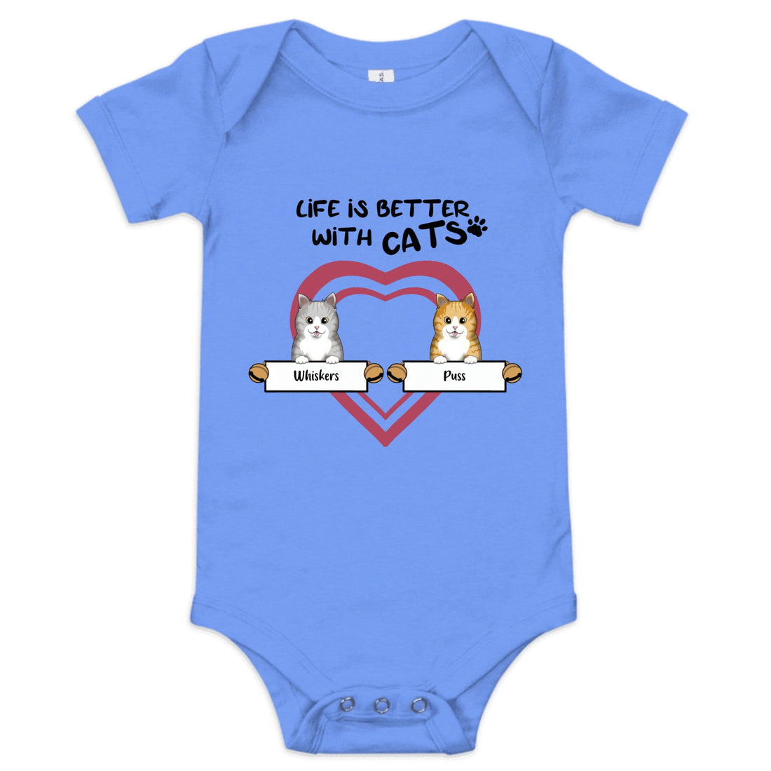 Baby bodysuit with cat print – soft cotton baby romper