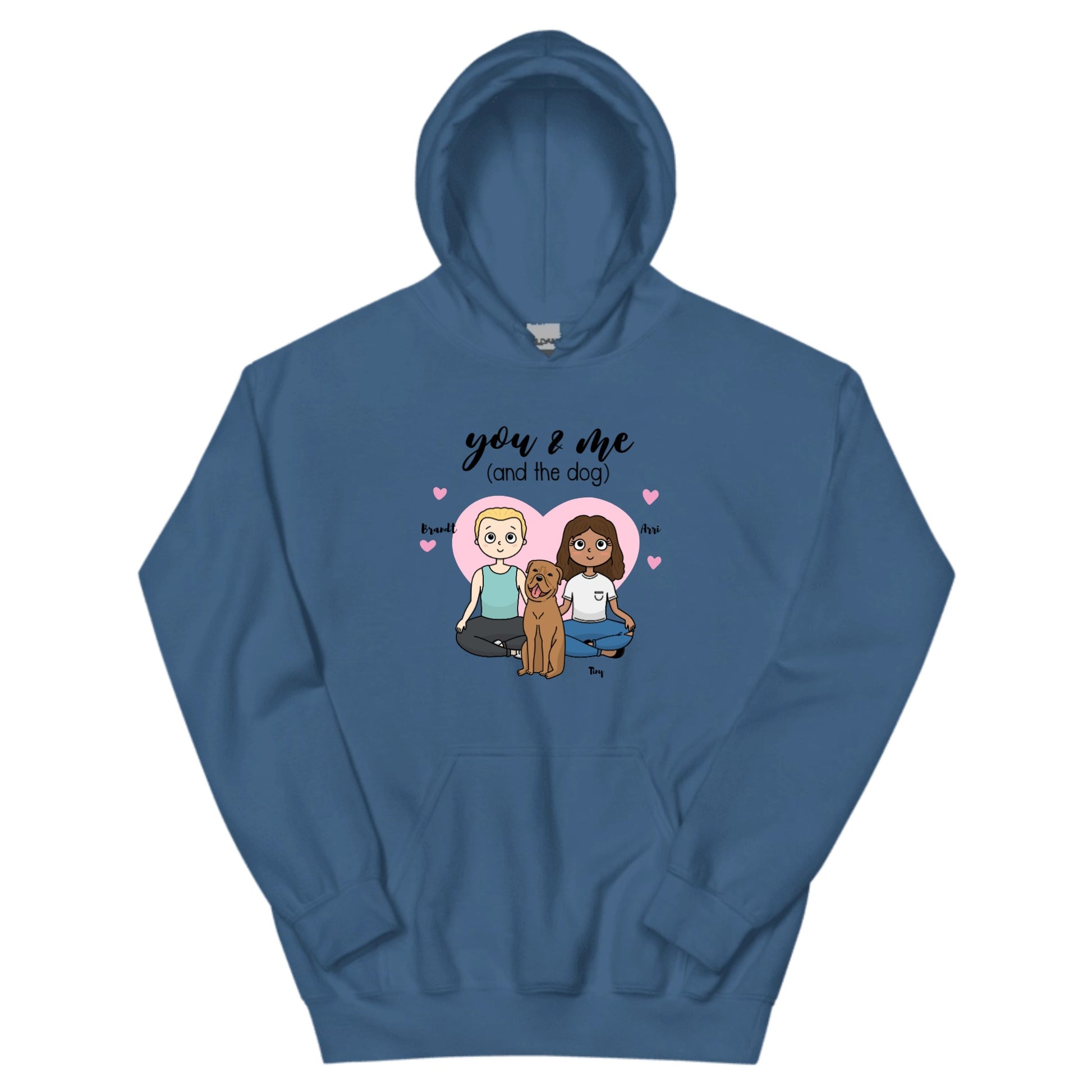 Cozy unisex oversized hoodie with dog design for pet lovers.