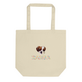 Organic cotton tote bag with personalized pet design