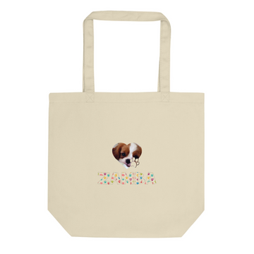 Organic cotton tote bag with personalized pet design