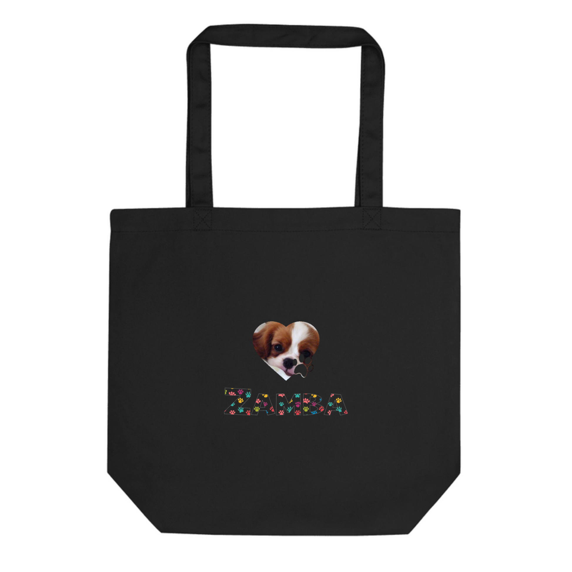 Organic cotton tote bag with personalized pet design