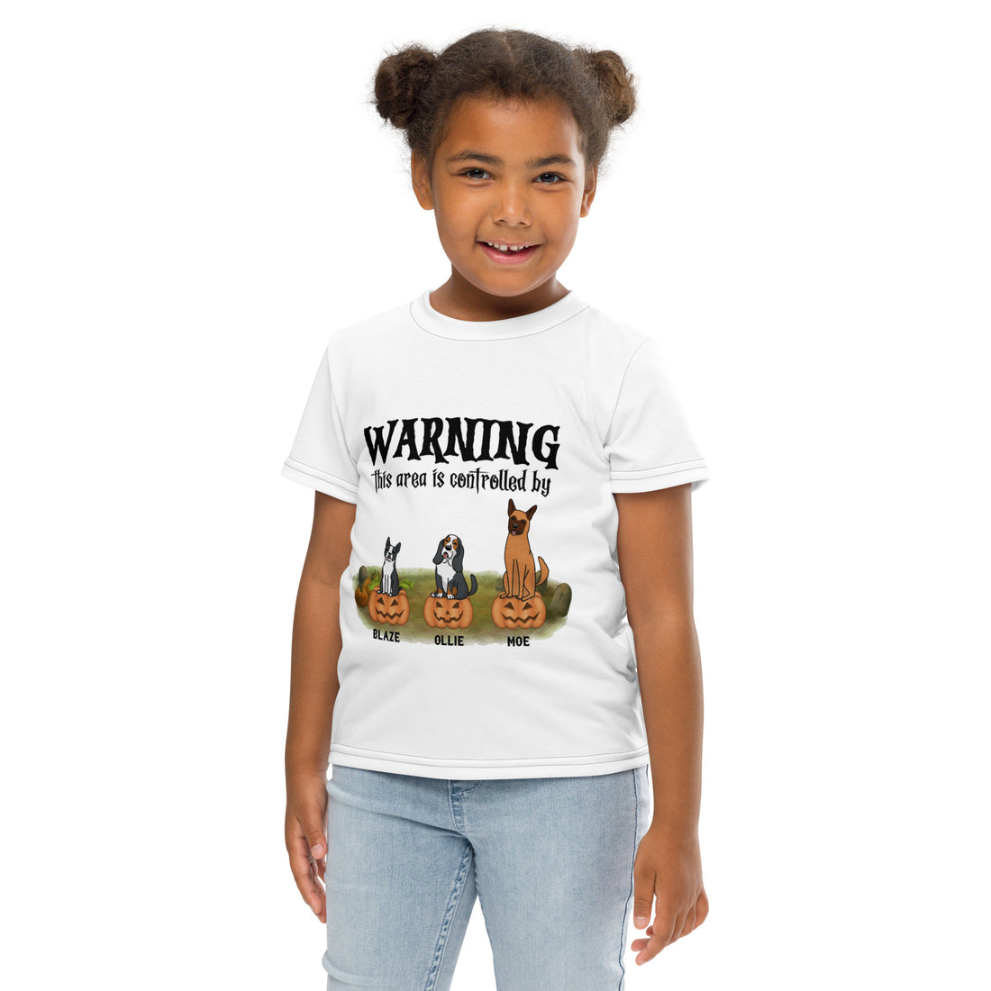 Custom kids t-shirt with crew neck and fun graphic design