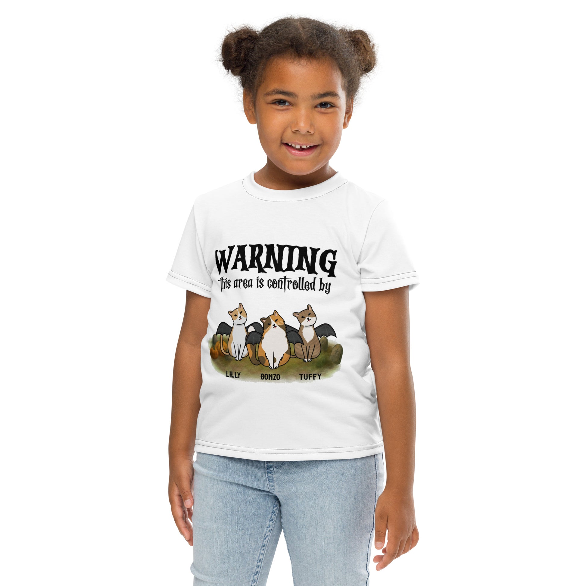 Custom kids t-shirt with crew neck and fun graphic design