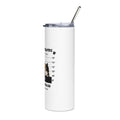 Stainless steel tumbler with metal straw 