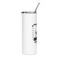 Stainless steel tumbler with metal straw 