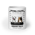 White ceramic mug with funny print – gift for pet lovers.